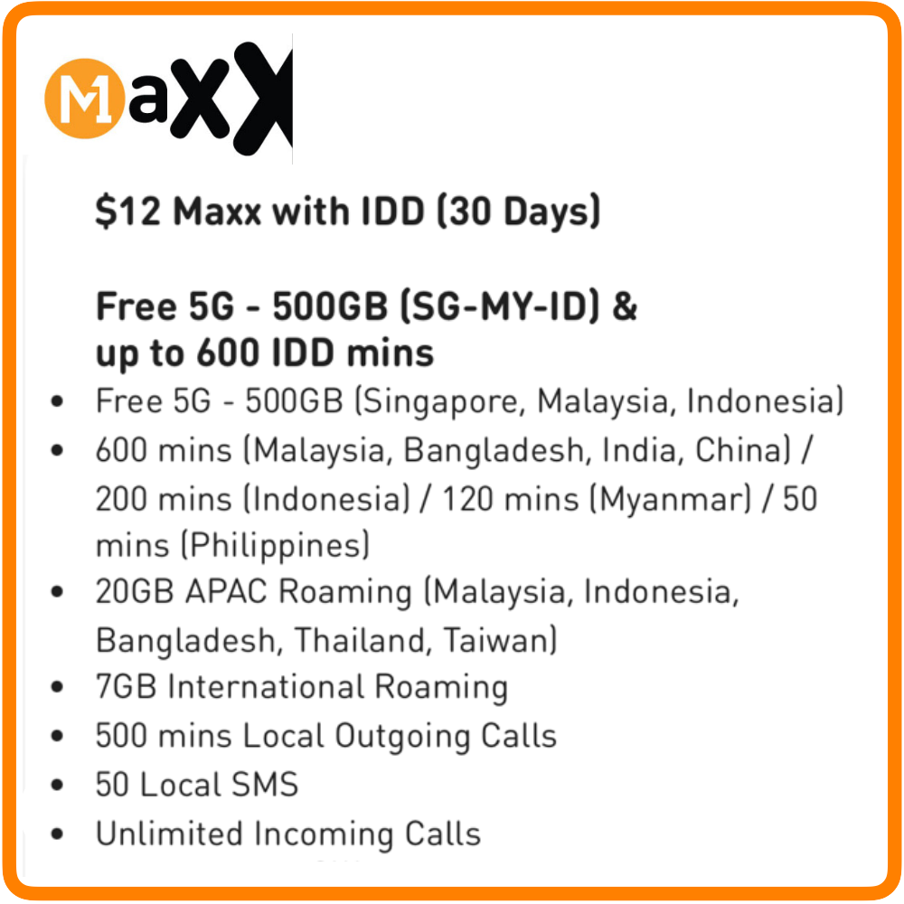 M1 Maxx $12 with IDD (30 Days)