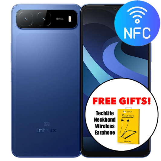 Infinix Hot 60i 5G NFC (128GB/4GB) + $5 Instant Rebate + Free Wireless Neckband Earphone!