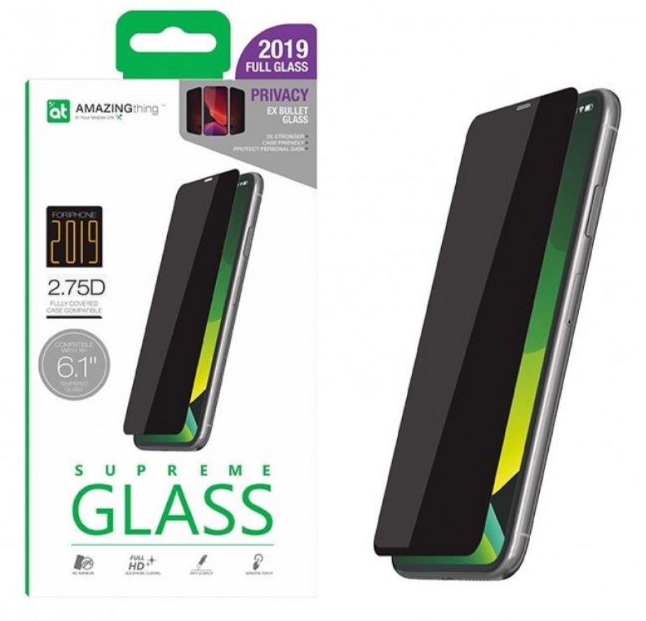 Amazingthing 2.75D Privacy Tempered Glass iPhone 11/XR