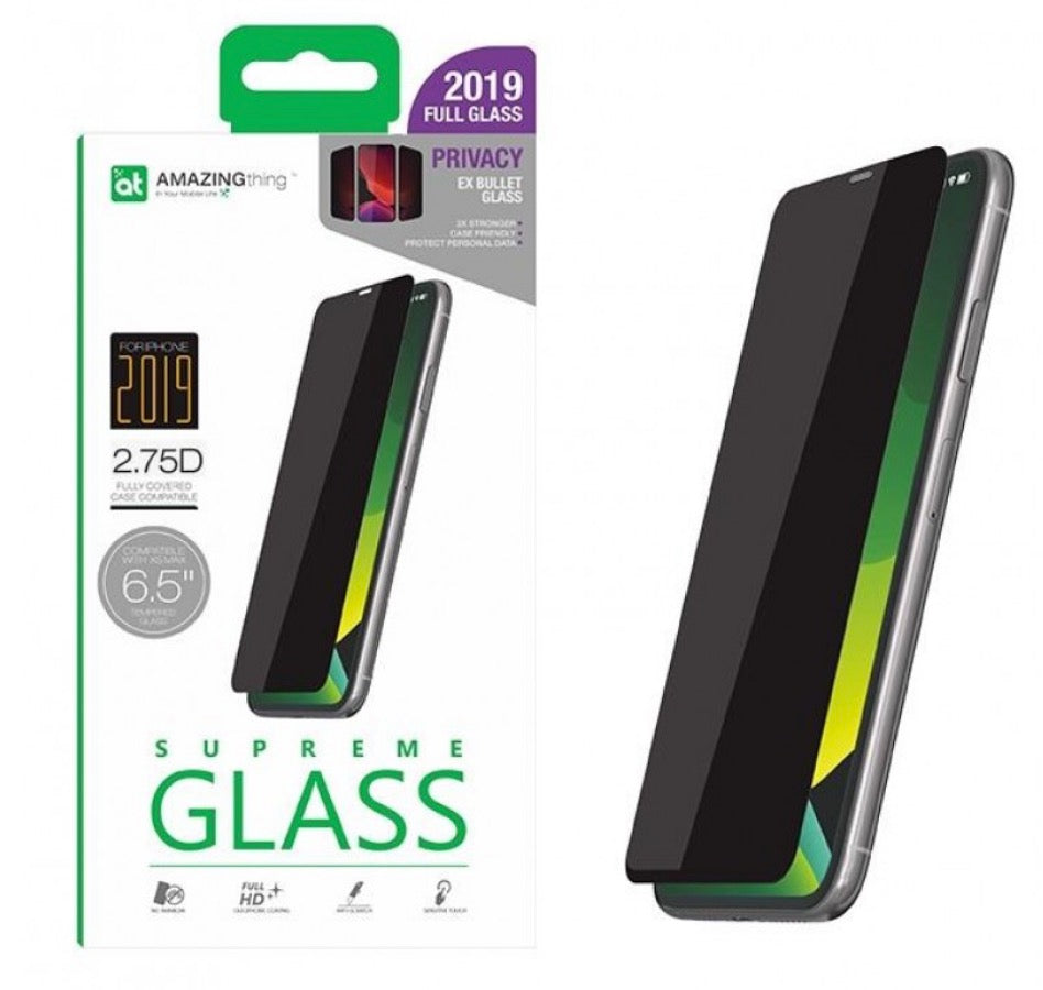 Amazingthing 2.75D Privacy Tempered Glass iPhone 11 Pro Max/XS Max