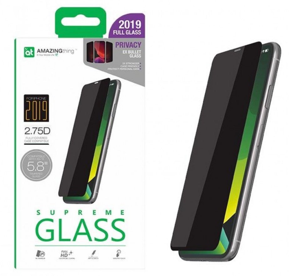 Amazingthing 2.75D Privacy Tempered Glass iPhone X/Xs/11 Pro