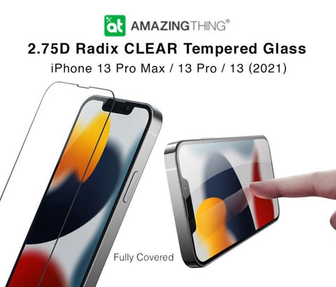 Amazingthing<br>2.75D Radix Clear<br>Tempered Glass<br>iPhone 13 /13 Pro/13 Pro Max