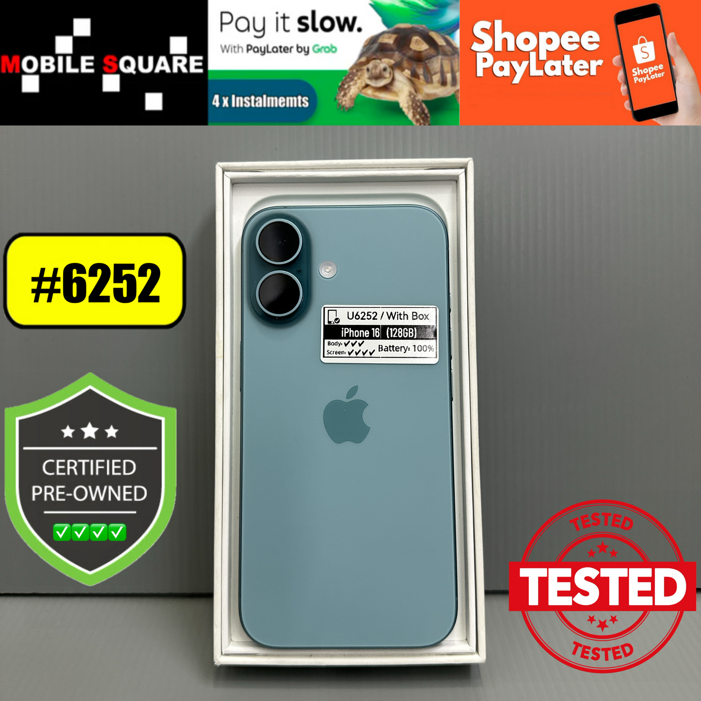 Apple iPhone 16 (128GB) - #U6252/Pre-Owned