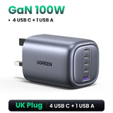 UGREEN Nexode 100W GaN 4-Ports USB A USB C Charger Compatible for iPhone 16 Pro Max/15/14/13/12 Safety Mar4k