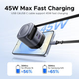 UGREEN 45W 3 Ports GaN Retractable 69cm Cable USB A USB C Fast Charger for iPhone 16 Pro Max,15,14