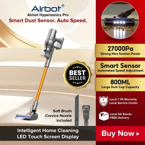 Airbot Hypersonics PRO 27,000Pa Smart Handheld Cordless Vacuum Intelligent Dust Sensing HEPA