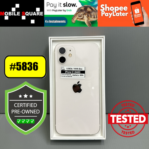 <div style="font-size:80%">#U5836<BR>Apple iPhone 12<br>(64GB)</FONT></DIV>