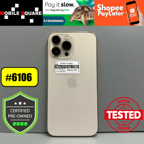 <div style="font-size:80%">#U6106<BR>Apple iPhone 13 Pro Max<br>(256GB)</FONT></DIV>