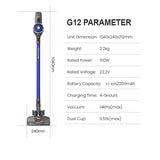 Dibea G12 Cordless Vacuum Cleaner Rampage 14,000 Pa Suction Handheld Stick