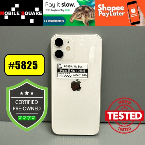 <div style="font-size:80%">#U5825<BR>Apple iPhone 12 Mini<br>(128GB)</FONT></DIV>