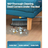 Rotatable Broom and Wind Proof Dust Pan with Broom Comb Broom Set Non-Stick Broom Magic Wiper Set