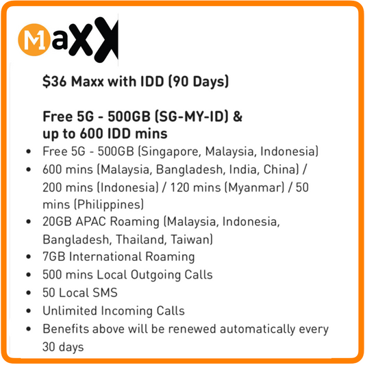 M1 Maxx $36 with IDD (90 Days)
