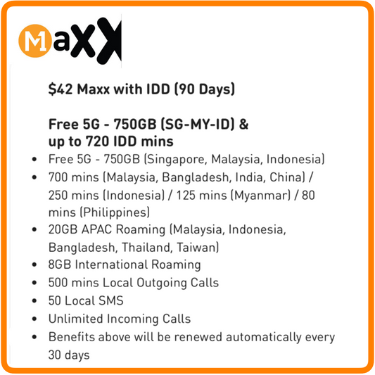 M1 Maxx $42 with IDD (90 Days)