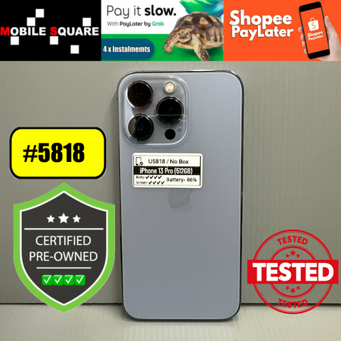 <div style="font-size:80%">#U5818<BR>Apple iPhone 13 Pro<br>(512GB)</FONT></DIV>