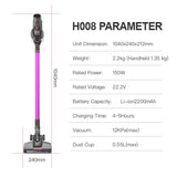 Dibea H008 Cordless Vacuum Cleaner with LED Light