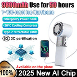 Mini handheld fan With Air Turbo Cooler and 3C power bank 10000mAh portable foldable small fan with ice compress function