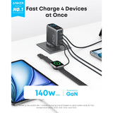 Anker Charger 140W 4-Port PD 3.1 with USB C Cable Fast Charging USB C GaN Charger Laptop Charger Multi Plug B2697