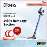 Dibea G12 Cordless Vacuum Cleaner Rampage 14,000 Pa Suction Handheld Stick
