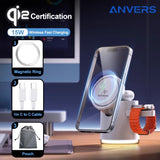 Anvers Qi2 Wireless Charger Stand 3 in 1 Charging Station for iPhone, iWatch, AirPods, Samsung Watch