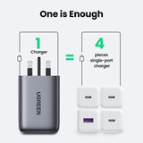 UGREEN Nexode 100W GaN 4-Ports USB A USB C Charger Compatible for iPhone 16 Pro Max/15/14/13/12 Safety Mar4k