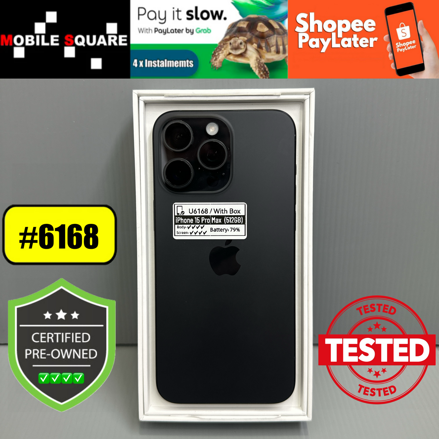 Apple iPhone 15 Pro Max (512GB) - #U6168/Pre-Owned