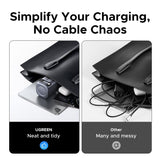 UGREEN 45W 3 Ports GaN Retractable 69cm Cable USB A USB C Fast Charger for iPhone 16 Pro Max,15,14