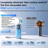 Mini handheld fan With Air Turbo Cooler and 3C power bank 10000mAh portable foldable small fan with ice compress function