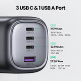 UGREEN Nexode 100W GaN 4-Ports USB A USB C Charger Compatible for iPhone 16 Pro Max/15/14/13/12 Safety Mar4k