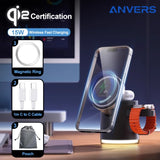 Anvers Qi2 Wireless Charger Stand 3 in 1 Charging Station for iPhone, iWatch, AirPods, Samsung Watch