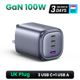 UGREEN Nexode 100W GaN 4-Ports USB A USB C Charger Compatible for iPhone 16 Pro Max/15/14/13/12 Safety Mar4k