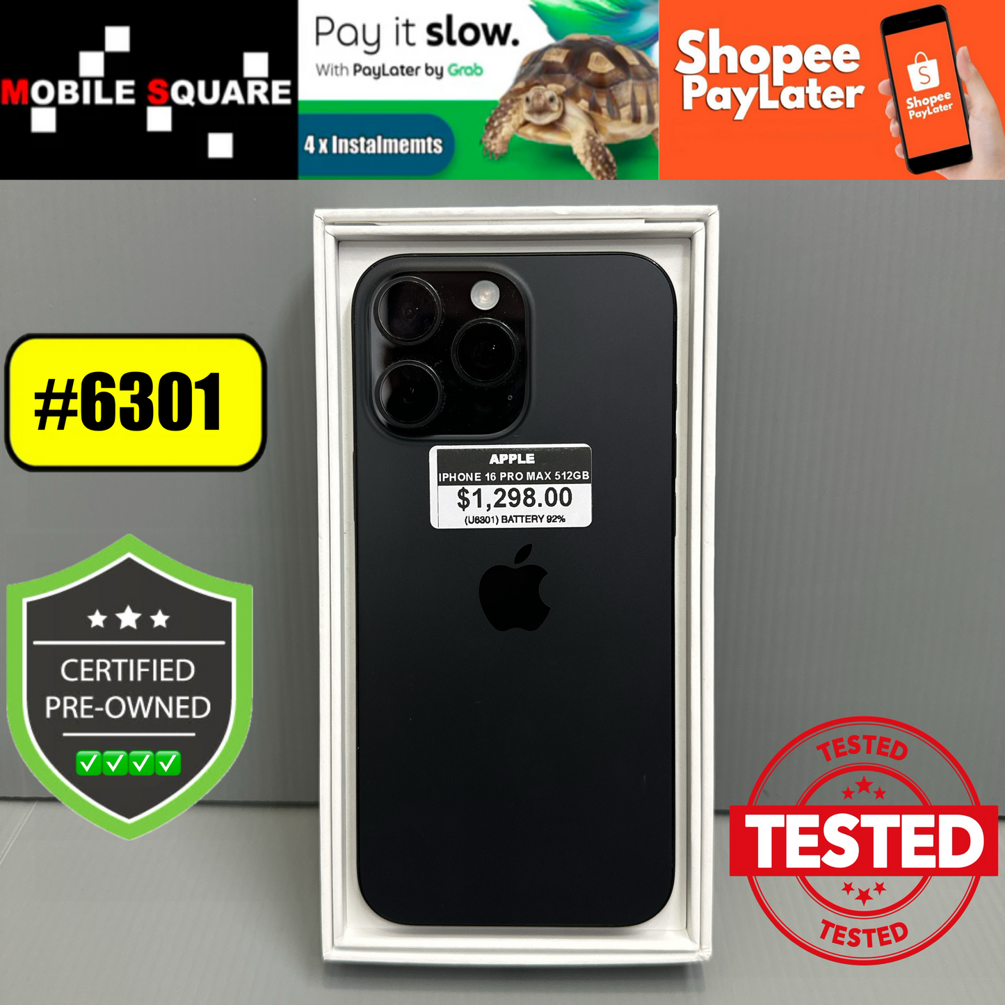 Apple iPhone 16 Pro Max (512GB) - #U6301/Pre-Owned