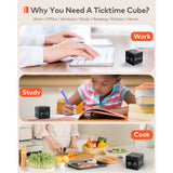 Ticktime Cube Pomodoro Timer, Magnetic Productivity Timer, Mute, Vibration & Adjustable Sound Alert, Pause & Resume