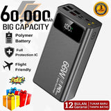 60000mAh powerbank fast charging With 4 USB 3 inputs Portable charger power bank 20000mah