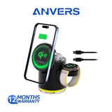 Anvers Qi2 Wireless Charger Stand 3 in 1 Charging Station for iPhone, iWatch, AirPods, Samsung Watch