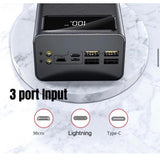 60000mAh powerbank fast charging With 4 USB 3 inputs Portable charger power bank 20000mah