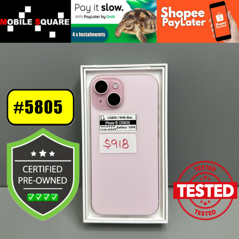 <div style="font-size:80%">#U5805<BR>Apple iPhone 15<br>(256GB)</FONT></DIV>