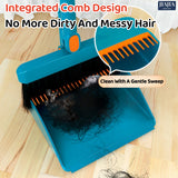 Rotatable Broom and Wind Proof Dust Pan with Broom Comb Broom Set Non-Stick Broom Magic Wiper Set
