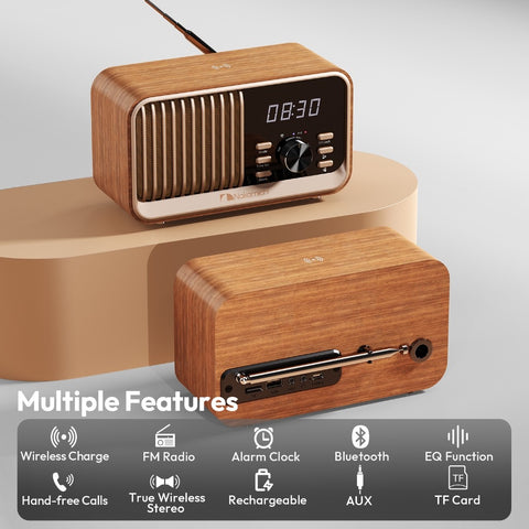 Nakamichi Wireless Charging Radio Clock Speaker