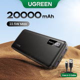 Ugreen 20000mAh 3-Ports, 10000mAh 2-Ports PD20W QC18W SCP22.5W Max Fast Charging Power Bank for Phone Tablet Laptop