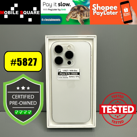 <div style="font-size:80%">#U5827<BR>Apple iPhone 15 Pro<br>(256GB)</FONT></DIV>
