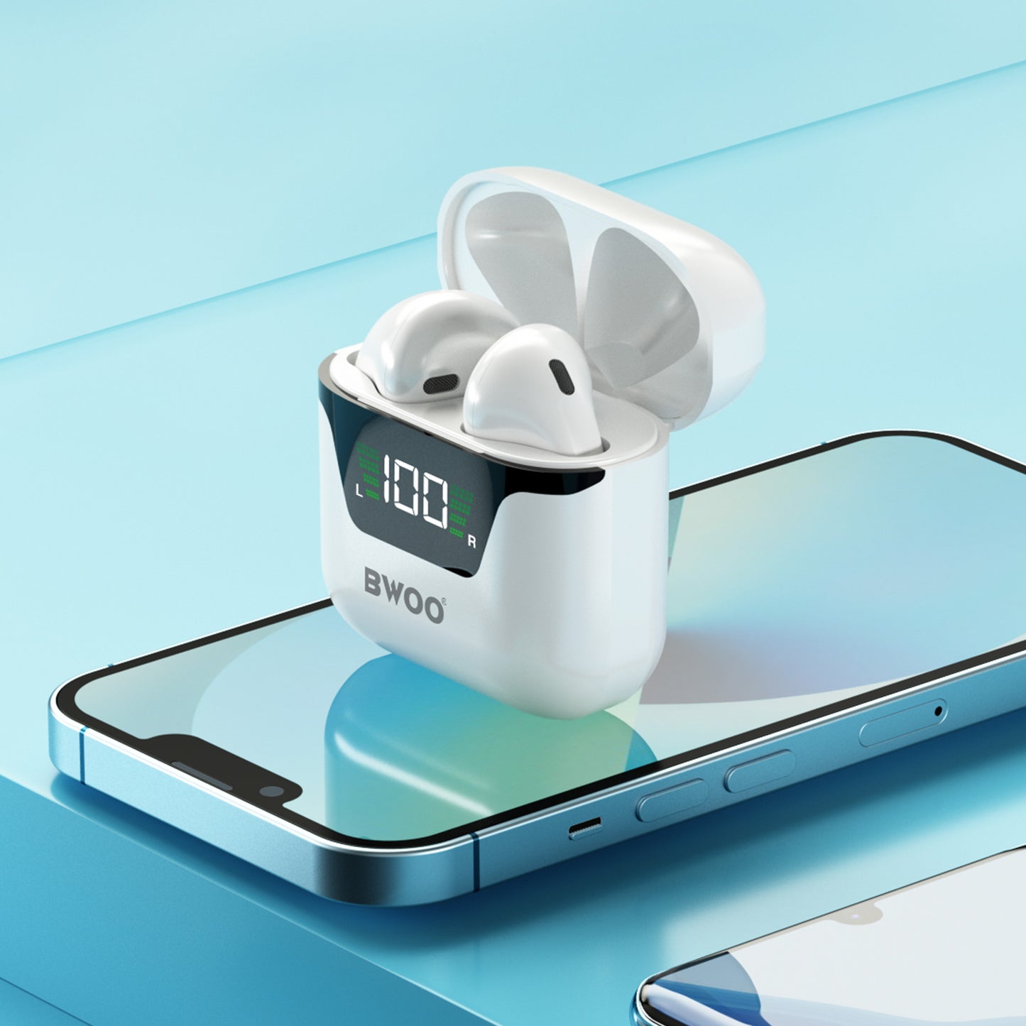 BWOO BW50 True Stereo Wireless Earbuds with Digital Display