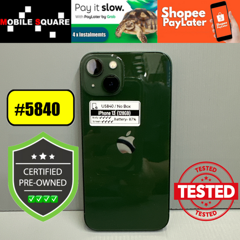 <div style="font-size:80%">#U5840<BR>Apple iPhone 13<br>(128GB)</FONT></DIV>