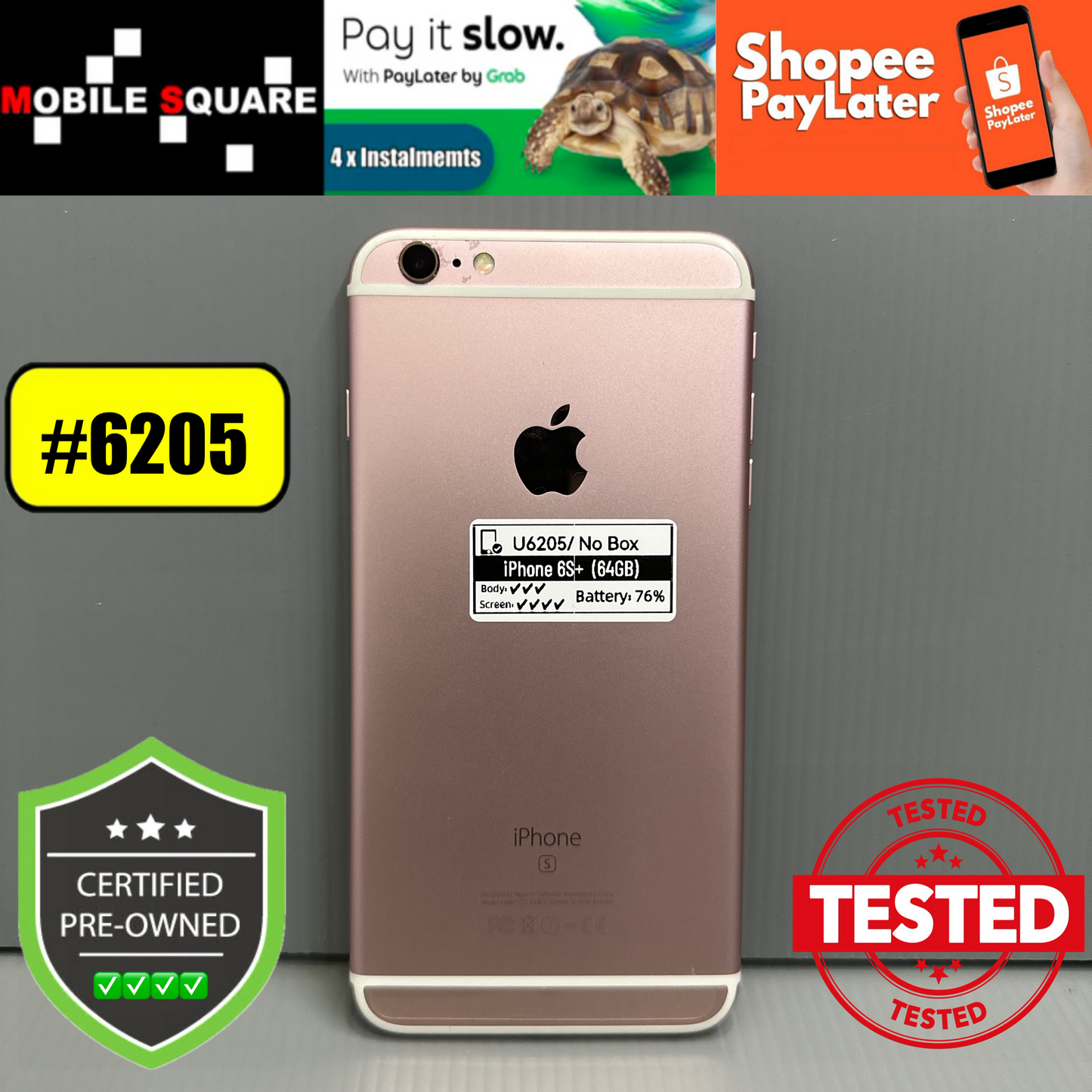 Apple iPhone 6S+ (64GB) - #U6205/Pre-Owned