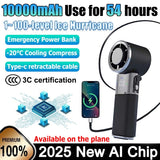 Mini handheld fan With Air Turbo Cooler and 3C power bank 10000mAh portable foldable small fan with ice compress function