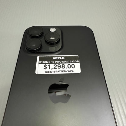 Apple iPhone 16 Pro Max (512GB) - #U6301/Pre-Owned