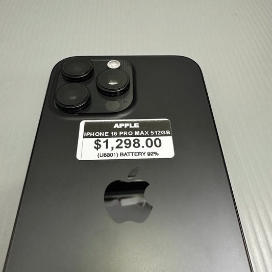 Apple iPhone 16 Pro Max (512GB) - #U6301/Pre-Owned