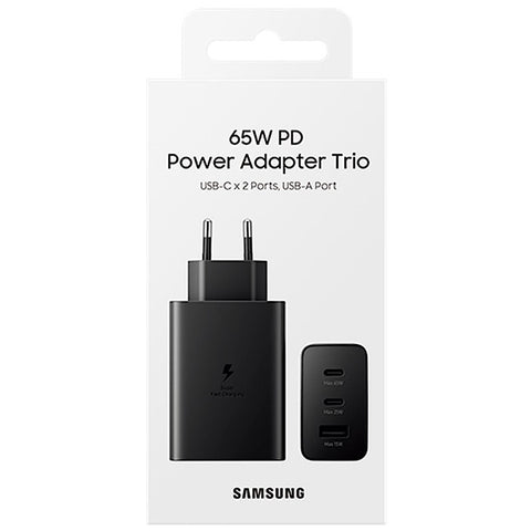 <div style="font-size:80%">Samsung 65W Type-C<br>Super Fast Charger Trio<br>(Without Cable)</font></div>