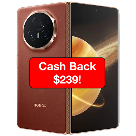 <div style="font-size:75%"><font color="red">Cash Back $239!<br>Free Wireless Charger!</font></div><div style="font-size:80%">Honor Magic V3 5G<BR>(512GB/12GB RAM)</font></div>