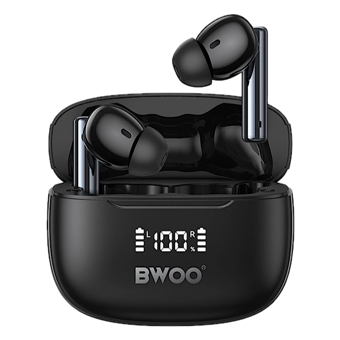 BWOO BW97 Anti Noise Reduction Wireless Earbuds With Display Case