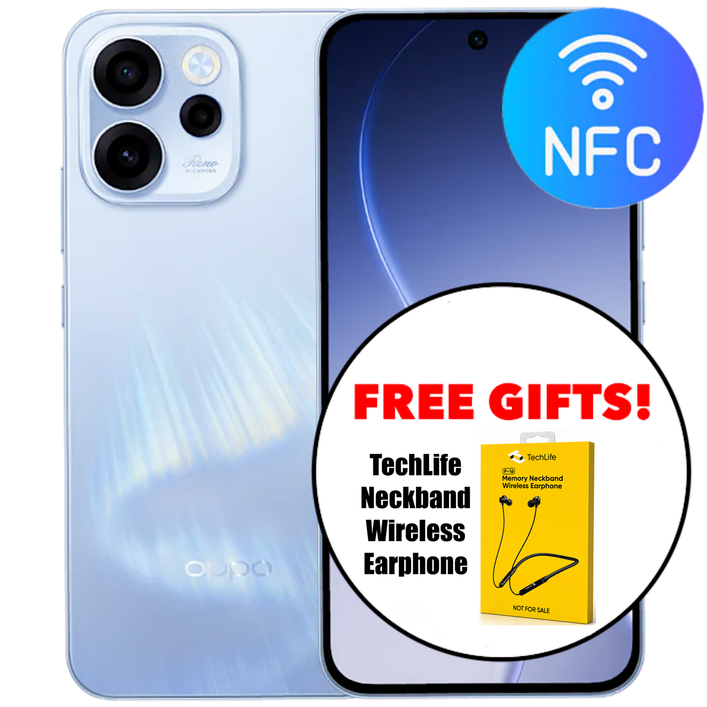 OPPO Reno15 F 5G (256GB/8GB) + Free Wireless Neckband Earpiece